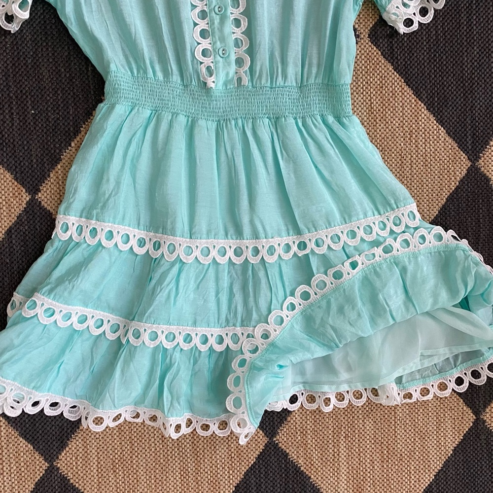Tuckernuck Mint Green Lace-Trim Mini Dress - Picture 8 of 11